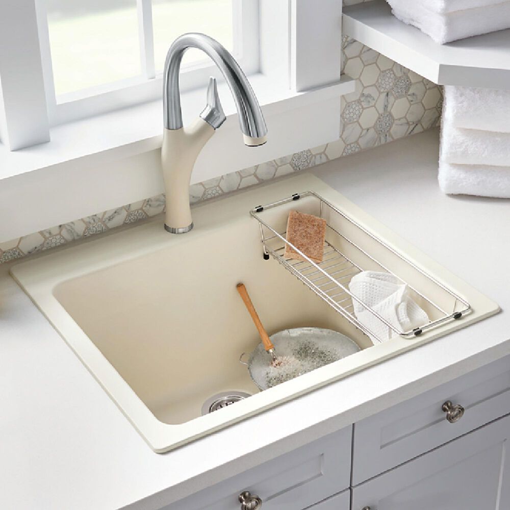 Blanco Liven 25&quot; Dual Mount Laundry Sink in Soft White, , large