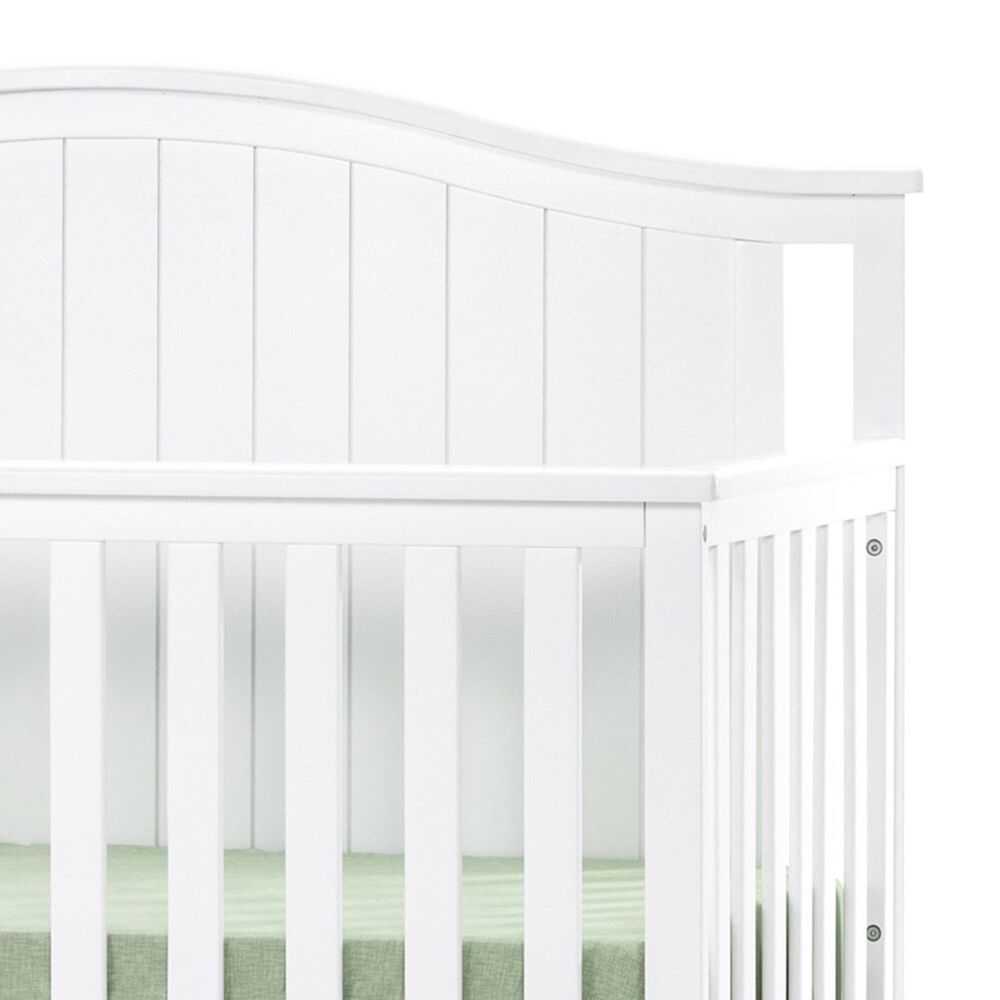 Foundations Worldwide Hampton Arch Top 4-In-1 Convertible Baby Crib in Matte White, , large