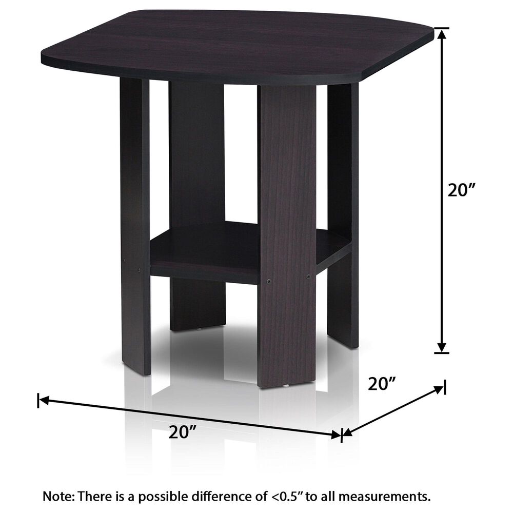 HOMLUX End Table in Dark Walnut (Set of 2), , large