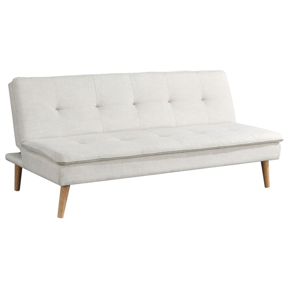 Lifestyle Solutions Tatum Convertible Sofa with Cream Cushion in Brown, , large