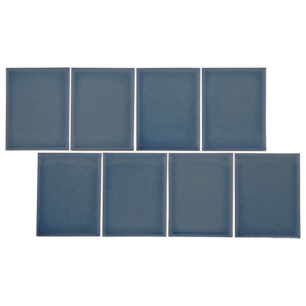 Emser Cuadro Royal 4" x 5" on 9" x 14" Flat Porcelain Mosaic Sheet, , large