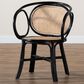Baxton Studio Palesa Arm Chair in Black and Natural Brown, , large