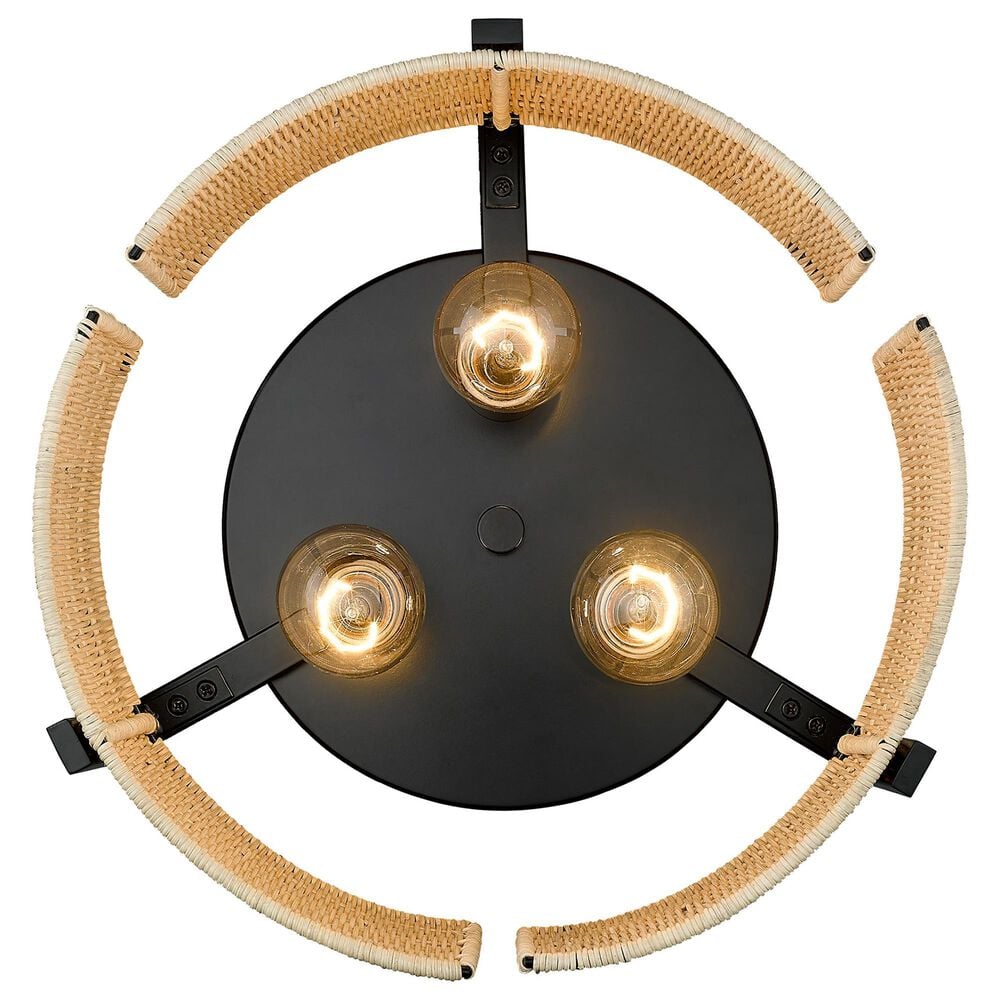 Golden Lighting Grove 3-Light Flush Mount in Matte Black, , large