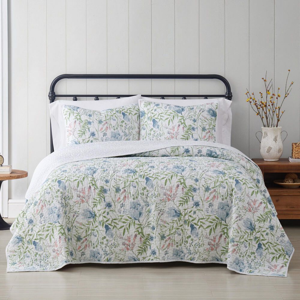 Pem America Cottage Classics Field 3-Piece Full/Queen Quilt Set, , large