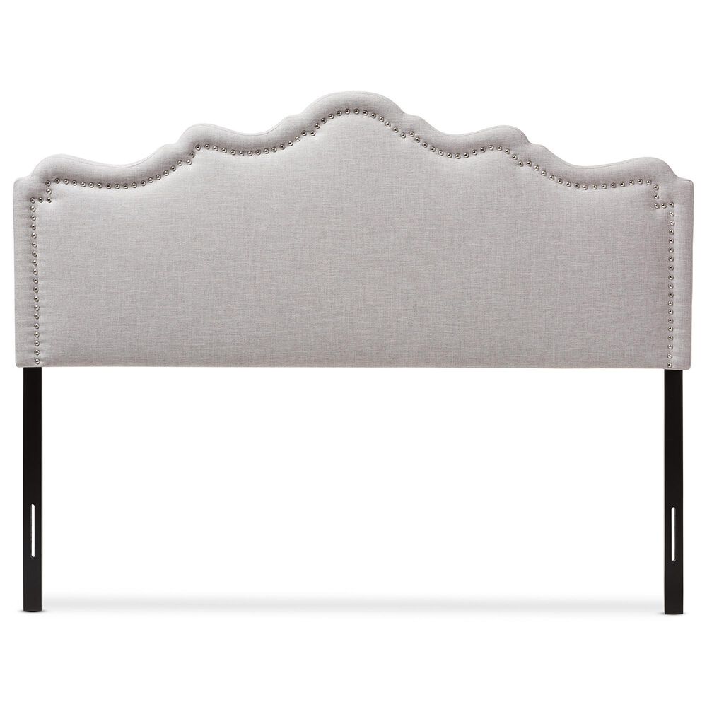 Baxton Studio Nadeen Queen Upholstered Headboard in Greyish Beige, , large