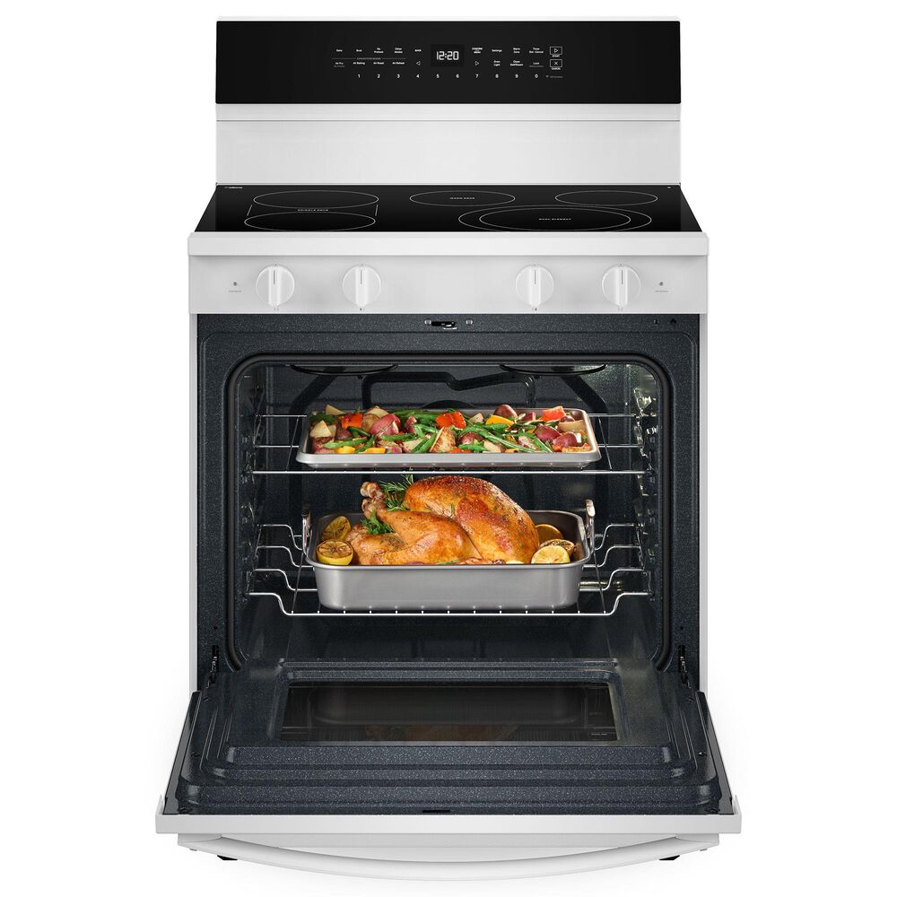 Whirlpool 5.3 Cu. Ft. Freestanding Smart Electric Range with Air Cooking Technology in White, , large