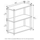HOMLUX 3-Tier Compact Open Storage Bookshelf in Columbia Walnut and Black, , large