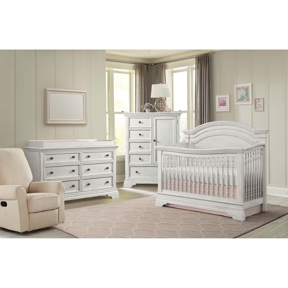 Eastern Shore Olivia Arch Top Convertible Crib in Brushed White, , large