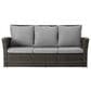 Hearth and Haven Outdoor Sofa with Black Wicker Frame in Gray, , large