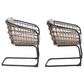 Hearth and Haven Outdoor Wicker Dining Chair with Curved Wraparound Frame in Beige (Set of 2), , large