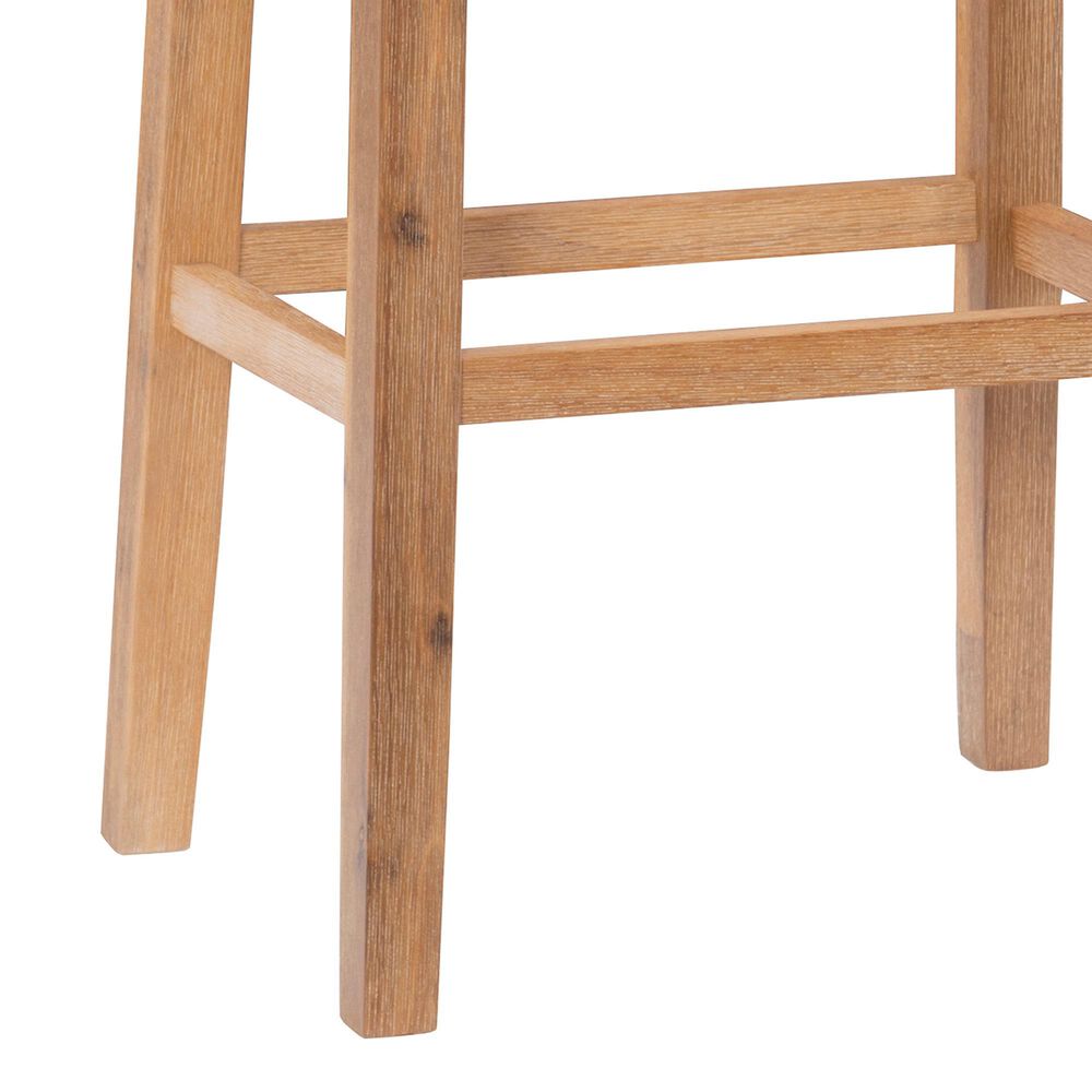 Linon Home Decor Claridge Bar Stool with Beige Cushion in Rustic Brown, , large