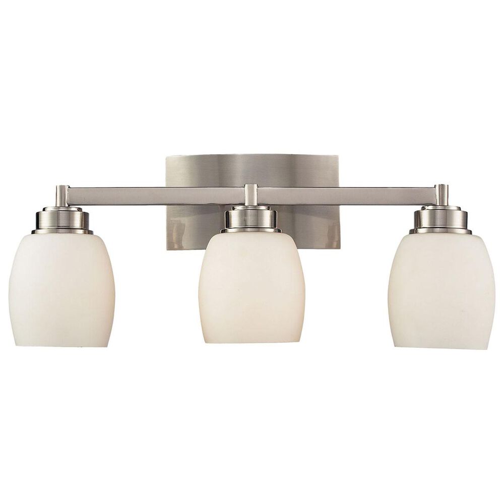 Stein World Northport 3-Light LED Vanity In Satin Nickel And Opal White Glass, , large
