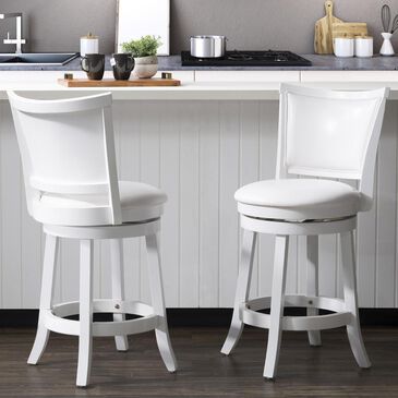 CorLiving Woodgrove Counter Stool in White (Set of 2), , large