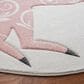 Safavieh Carousel CRK163 6"7" Round Ivory and Pink Kids Area Rug, , large