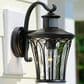 Vaxcel Abigail 1-Light Outdoor Motion Sensor Wall Sconce in Textured Black, , large