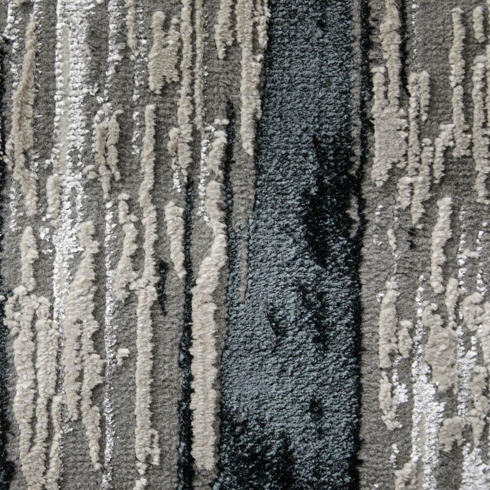 Feizy Micah Silver and Black 3&#39;11&quot; x 6&#39; Area Rug, , large