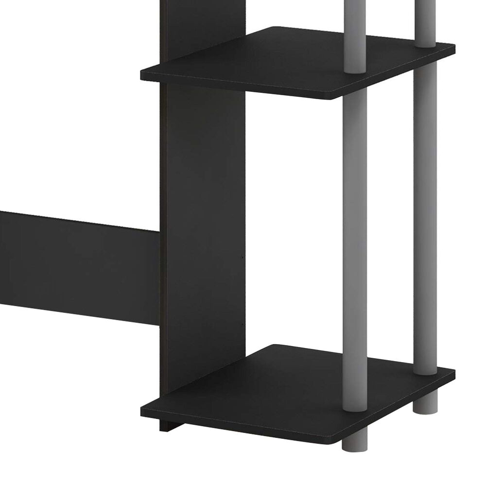 HOMLUX 40" Computer Desk with Open Side Shelves in Black and Grey, , large