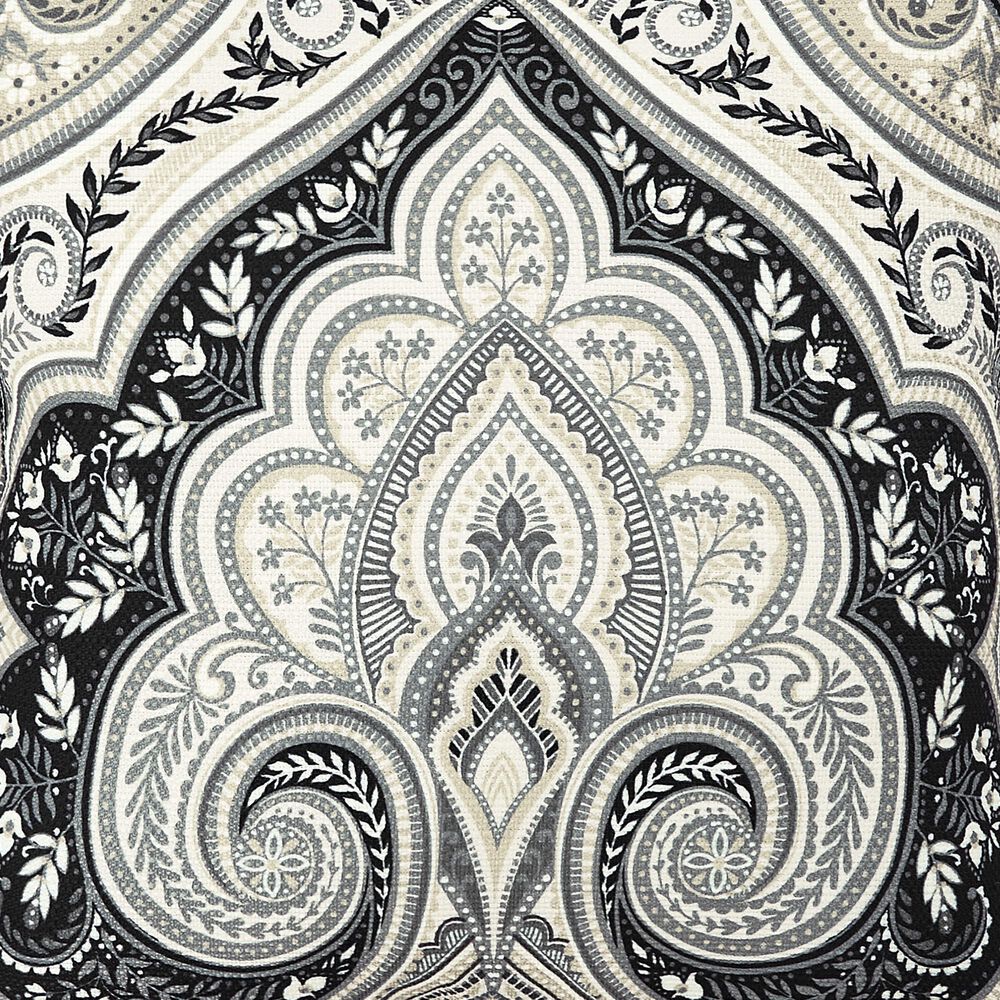 J. Queen New York Messina 18&quot; Square Throw Pillow in Black and Sliver, , large