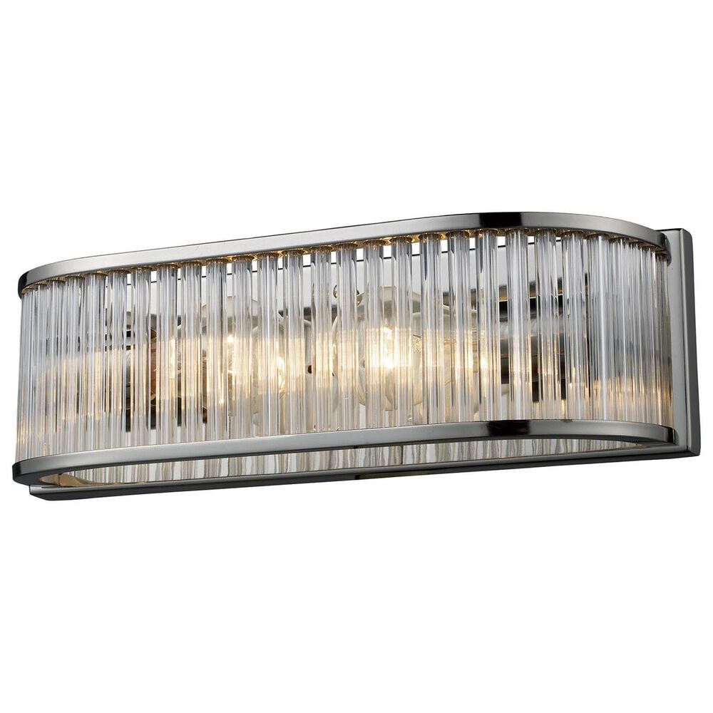 Stein World Braxton 2-Light Vanity In Polished Nickel And Ribbed Glass Rods, , large