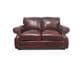Marlowe Home Leather Stationary Loveseat in Bordeaux, , large