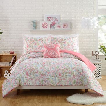 Peking Handicraft Avery 4-Piece Full/Queen Comforter Set in Blush, , large