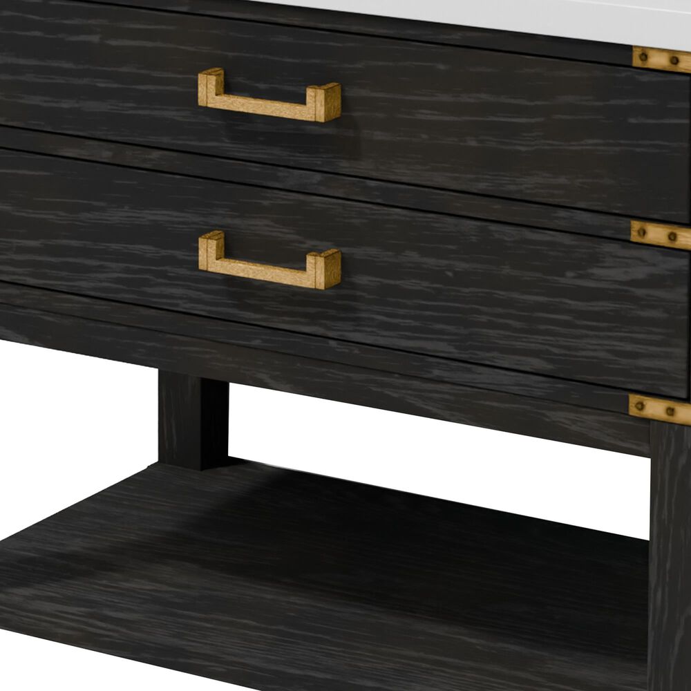 Lexora Home Norwalk 36&quot; Single Bathroom Vanity in Black Oak with White Cultured Marble Top and Rectangular Sink, , large