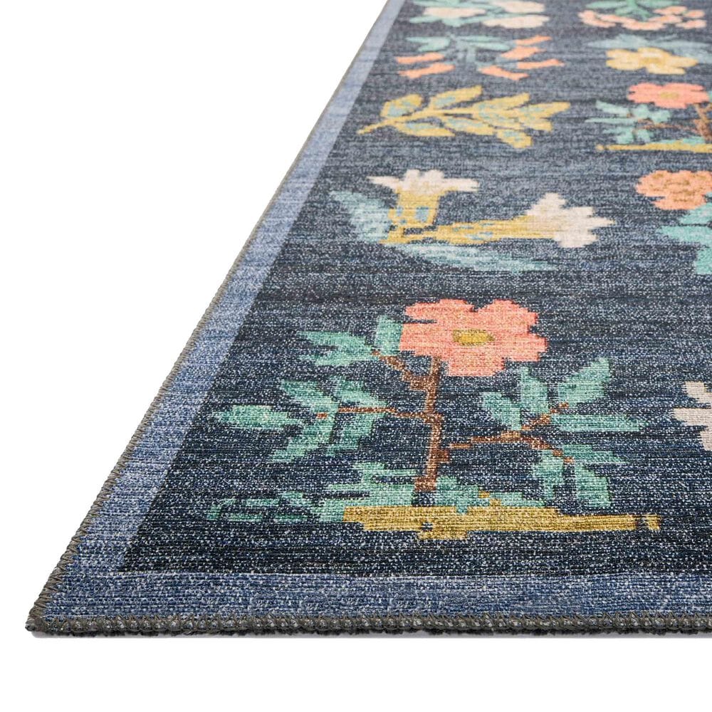 Rifle Paper Co. x Loloi Rosa Hawthorne 2&#39;3&quot; x 3&#39;9&quot; Navy Area Rug, , large