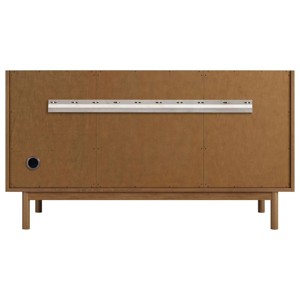 James Martin Laurent 60" Double Bathroom Vanity in Honey Oak with Single Hole 3 cm White Zeus Silestone Top and Rectangular Sinks, , large