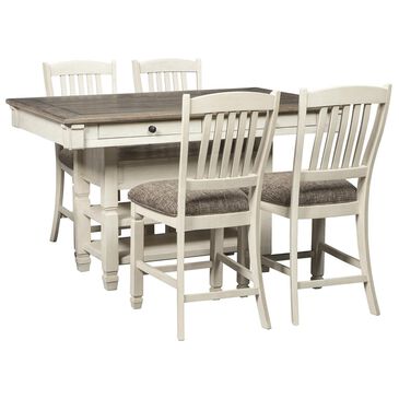 Ashley Bolanburg 5-Piece Counter Dining Set in Antique White and Weathered Oak, , large