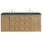 James Martin Vanities Laurent 60" Double Bathroom Vanity in Light Natural Oak with 3 cm Charcoal Soapstone Quartz Top and Rectangular Sinks, , large