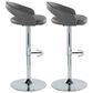 LumiSource Grotto Swivel Adjustable Bar Stool with Grey Faux Leather Upholstery in Chrome (Set of 2), , large