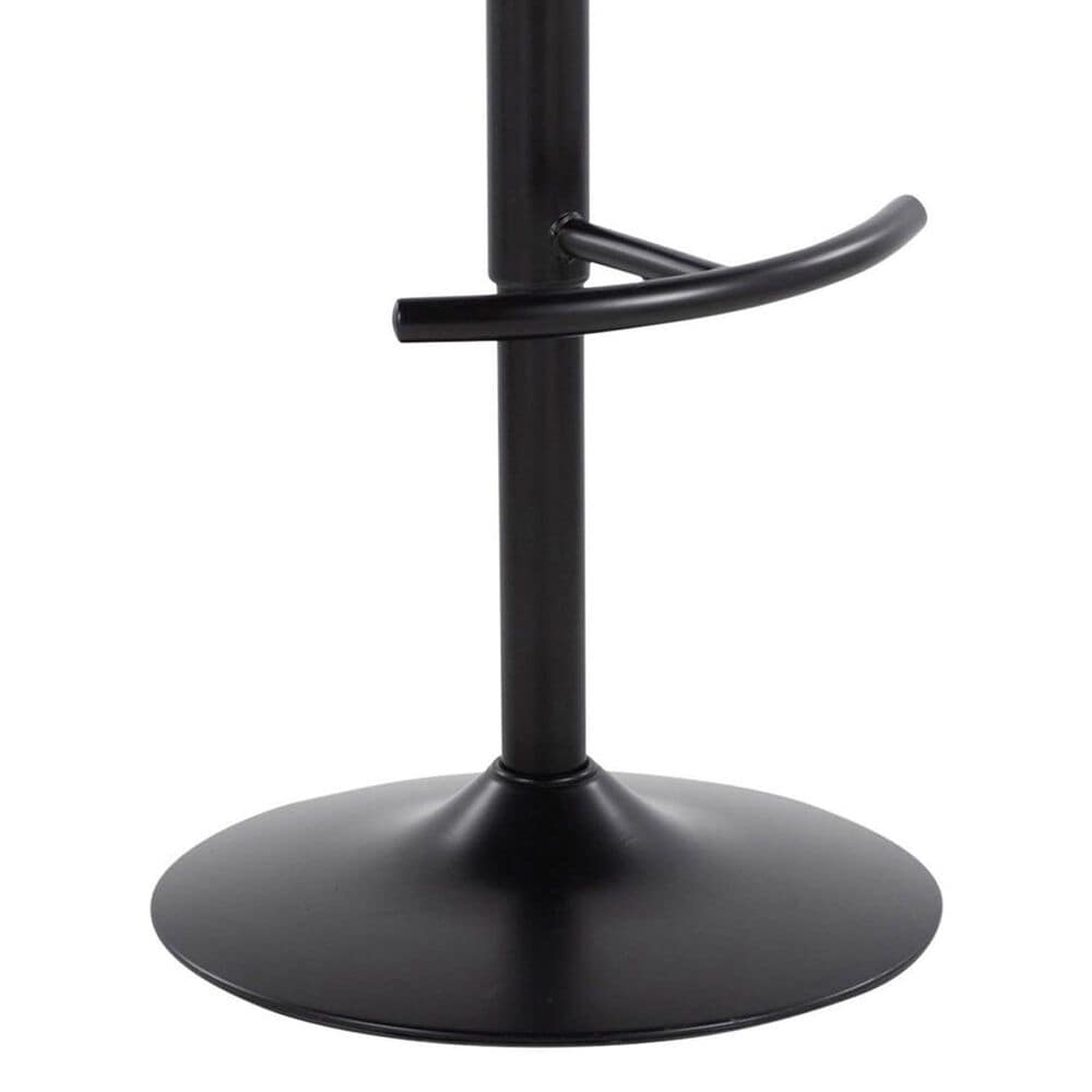 LumiSource Claire Swivel Adjustable Barstool with Green Velvet Upholstery in Black (Set of 2), , large