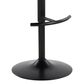 LumiSource Claire Swivel Adjustable Barstool with Green Velvet Upholstery in Black (Set of 2), , large