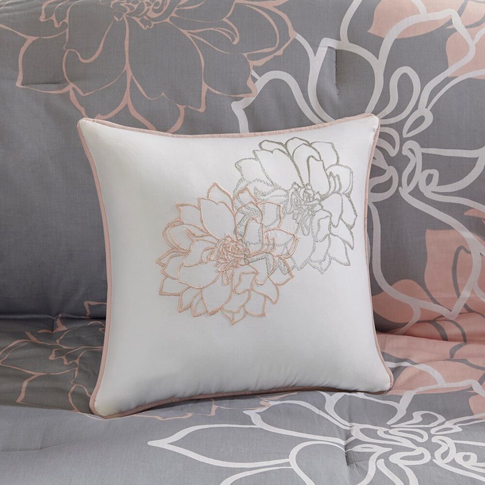 Hampton Park Lola 7-Piece Queen Comforter Set in Grey/Blush, , large
