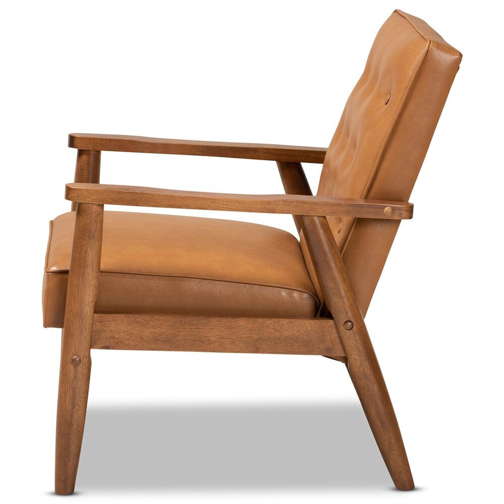 Baxton Studio Sorrento Lounge Chair in Tan, , large