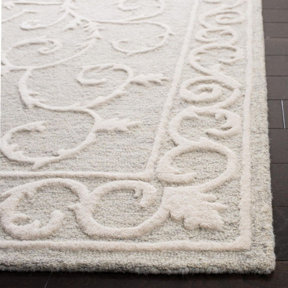 Safavieh Micro-Loop MLP507F 2&#39;3&quot; x 11&#39; Light Grey and Ivory Runner, , large