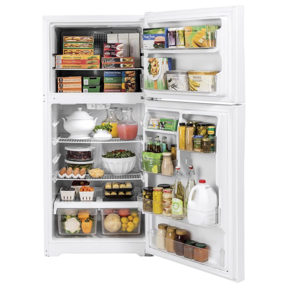 GE Appliances 19.2 Cu. Ft. Top Freezer Refrigerator with Reversible Door in White, , large