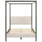 Pacific Landing Monroe King Upholstered Canopy Bed in Vanilla White, , large