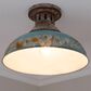 Golden Lighting Kinsley Semi-Flush in Aged Galvanized and Teal, , large