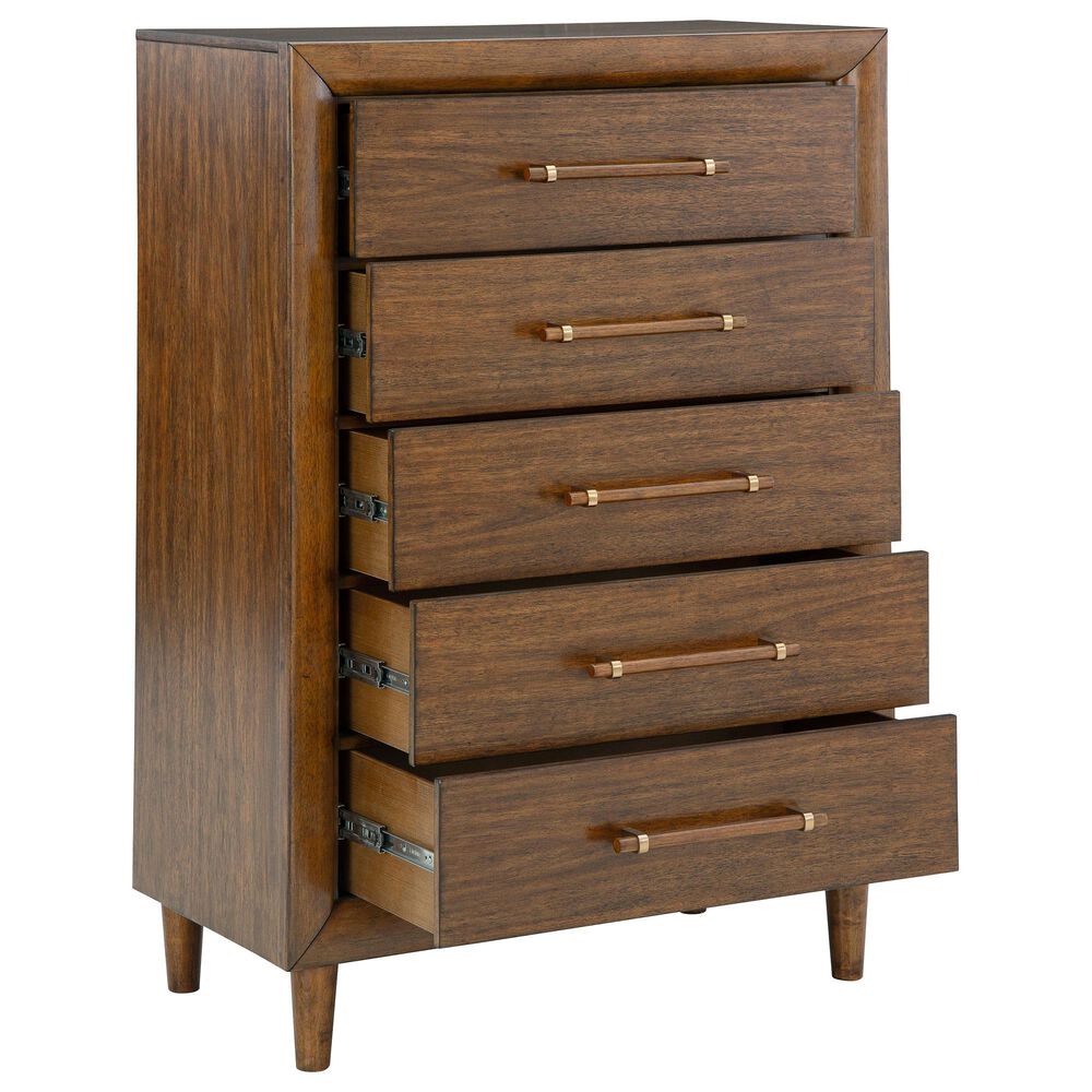 Ashley Lyncott 5-Piece King Bedroom Set in Medium Brown, , large