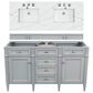 James Martin Vanities Brittany 60" Double Bathroom Vanity in Urban Gray with 3 cm Ethereal Noctis Quartz Top, , large