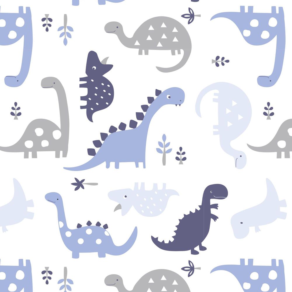 Lambs and Ivy Roar Crib Fitted Sheet in Blue, Gray and White, , large