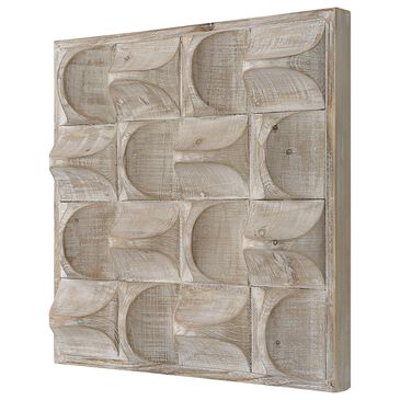 Uttermost Pickford 20" x 20" Wood Wall Decor in Natural Wash and Ivory, , large