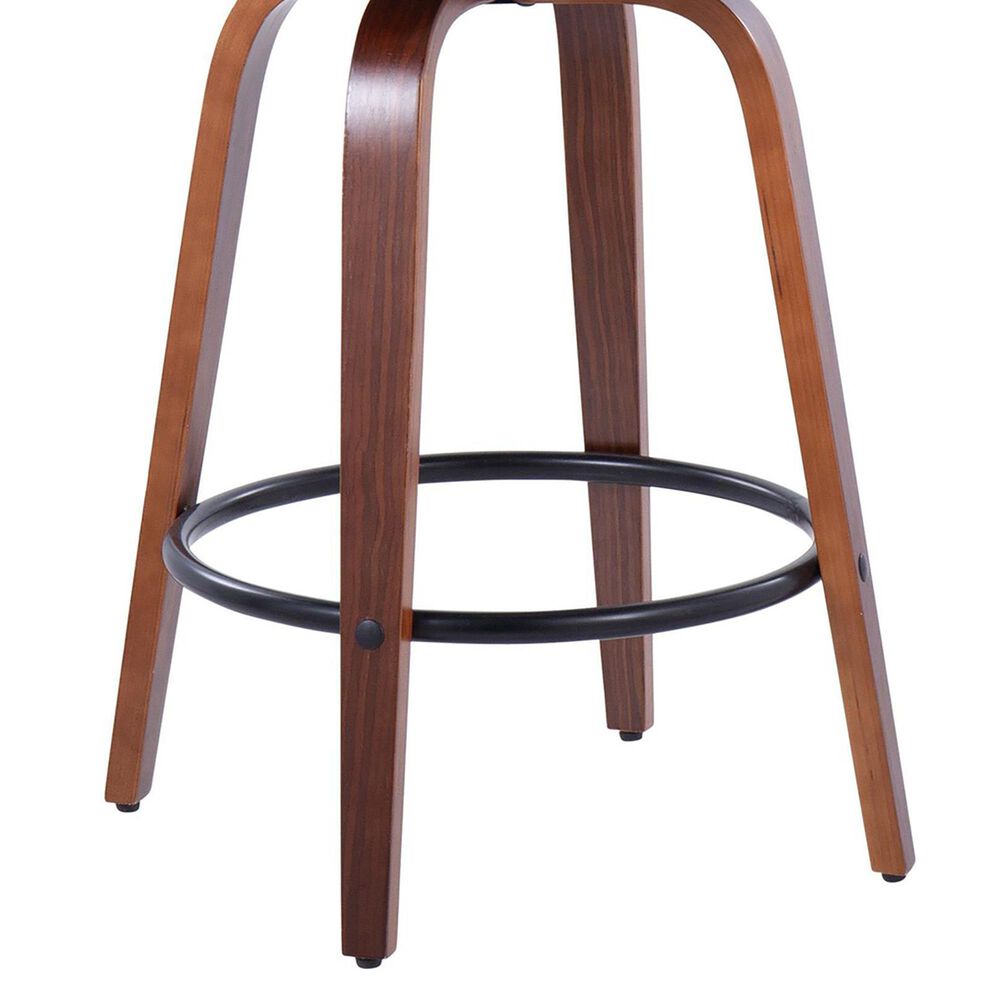 LumiSource Cosmo 30" Swivel Barstool with Grey Upholstery in Black (Set of 2), , large