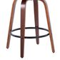 LumiSource Cosmo 30" Swivel Barstool with Grey Upholstery in Black (Set of 2), , large