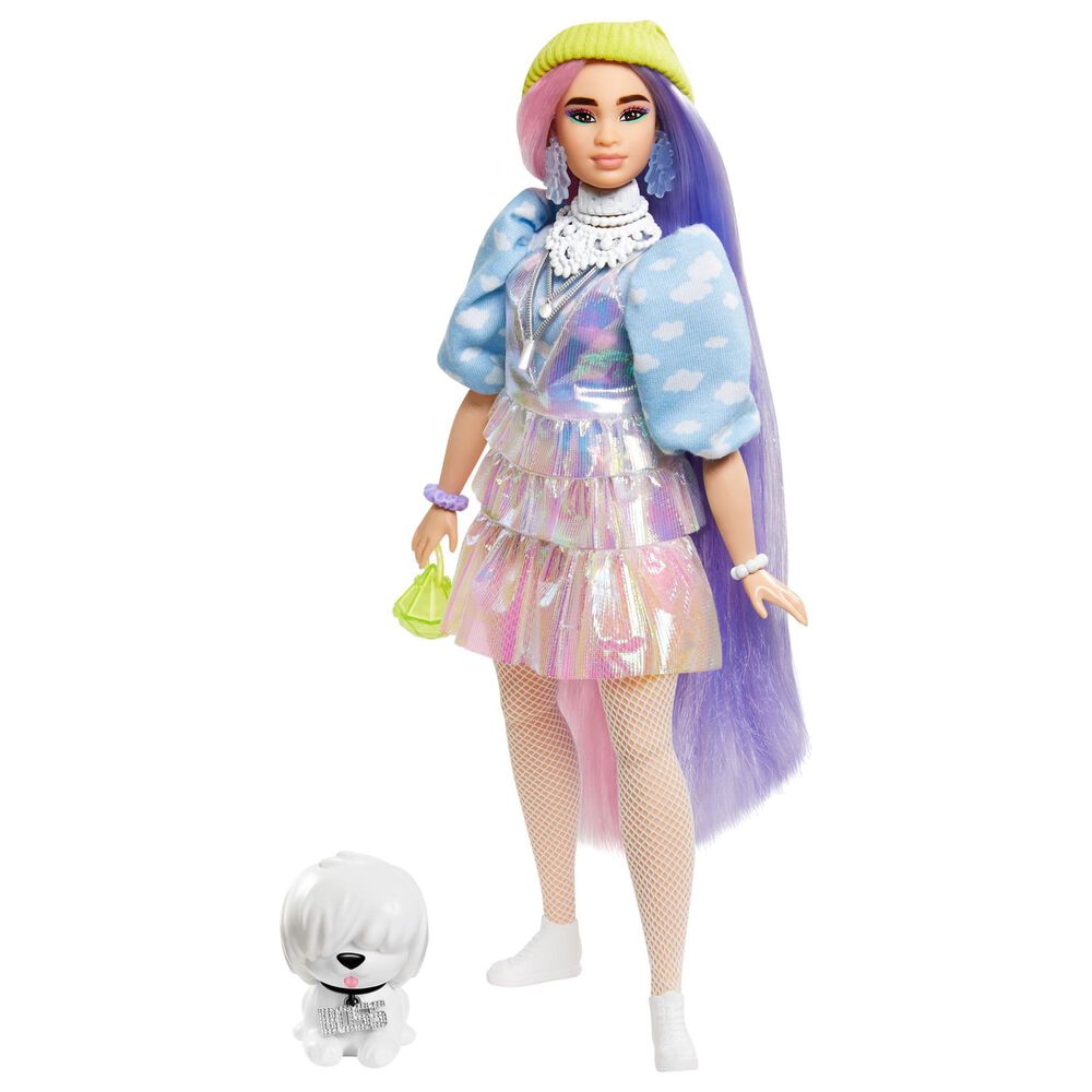 Barbie Extra Doll with Beanie and Pet, , large
