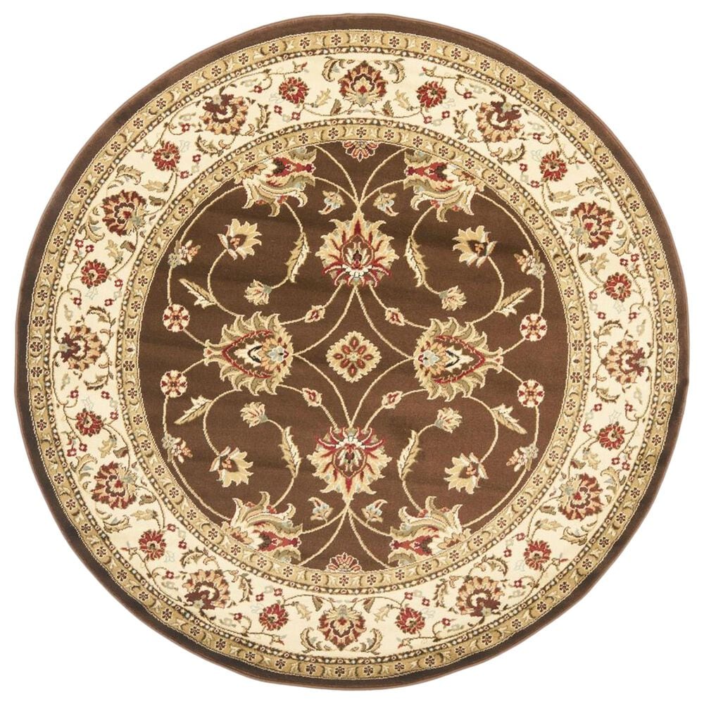 Safavieh Lyndhurst LNH553 5"3" Round Brown and Ivory Area Rug, , large