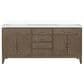 Lexora Home Laurel 72" Double Bathroom Vanity in Grey Oak with White Quartz Top and Rectangular Sinks, , large