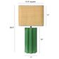 Creative Coop Paisley Stoneware Table Lamp with Fluted Base and Raffia Shade in Green, , large