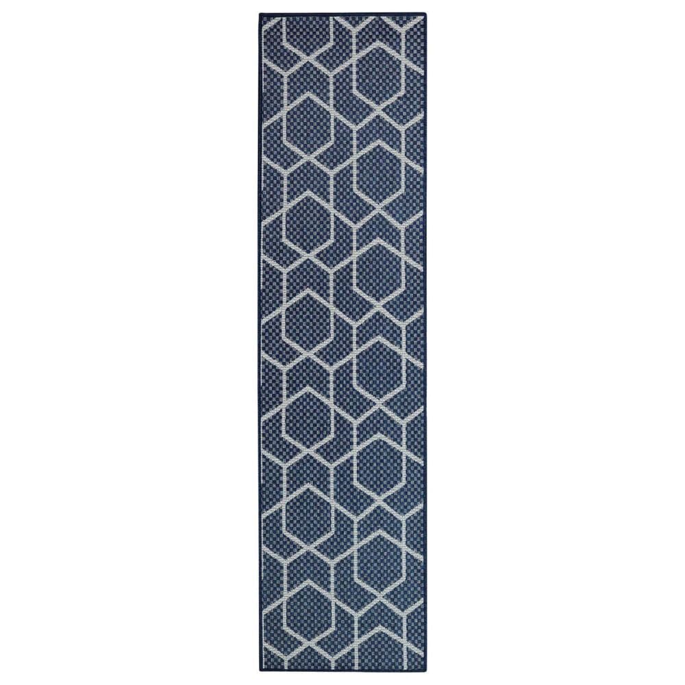Nourison Horizon HOZ01 Navy 2&#39; x 6&#39; Indoor/Outdoor Runner, , large